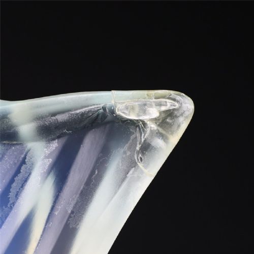 EXQUISITE FRENCH ART DECO CA 1932 ETLING NUE AU BRAS TENDU OPALESCENT GLASS FIGURINE LUCILLE SEVIN - ADDITIONAL PHOTO 9