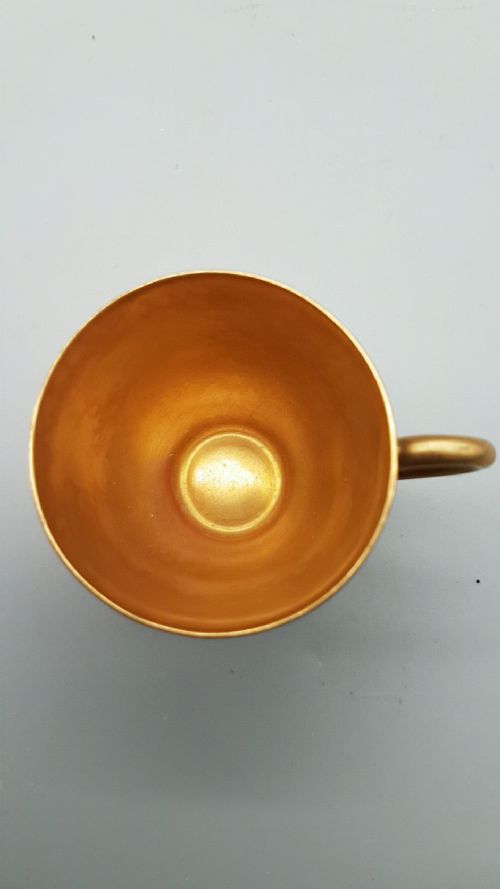 ROYAL WORCESTER PAINTED FRUIT MINIATURE CUP AND SAUCER GILT INTERIOR SETBRIGHT - ADDITIONAL PHOTO 8
