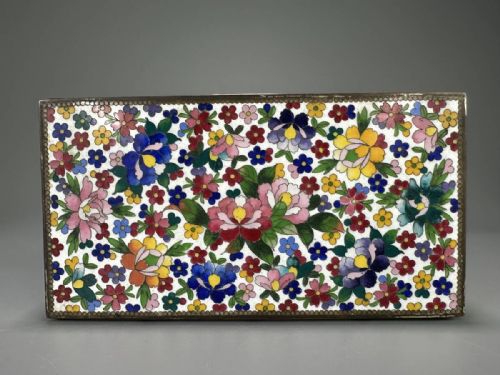 BEAUTIFUL JAPANESE ANTIQUE EARLY 20THC CLOISONN SHIPPO FLORAL JEWELLERY BOX - ADDITIONAL PHOTO 3