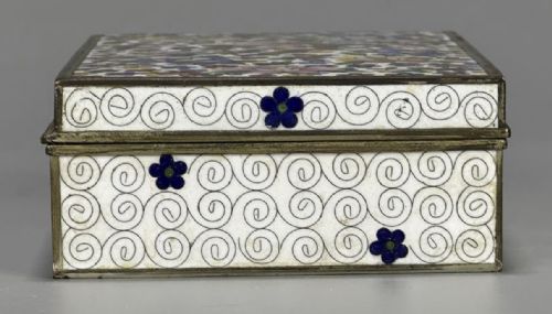 BEAUTIFUL JAPANESE ANTIQUE EARLY 20THC CLOISONN SHIPPO FLORAL JEWELLERY BOX - ADDITIONAL PHOTO 9