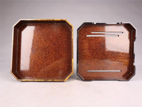 BEAUTIFUL JAPANESE MEIJI EARLY 20THC LACQUER TABLE KAGETSUDAI SET OF 3 SAKE CUPS NAKAMURA SHUNETSU - ADDITIONAL PHOTO 4