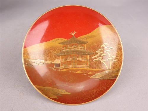 BEAUTIFUL JAPANESE MEIJI EARLY 20THC LACQUER TABLE KAGETSUDAI SET OF 3 SAKE CUPS NAKAMURA SHUNETSU - ADDITIONAL PHOTO 9