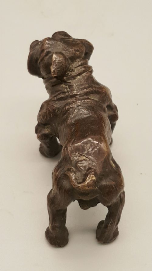 EXCELLENT ANTIQUE EARLY 20THC AUSTRIAN COLDPAINTED BRONZE BOXER DOG - ADDITIONAL PHOTO 3