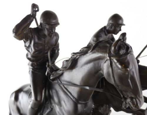 MAGNIFICENT FRENCH ANTIQUE BRONZE OF TWO HURDLING HORSES AFTER ISIDORE JULES BONHEUR - ADDITIONAL PHOTO 10