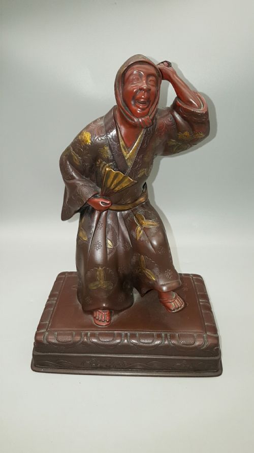 JAPANESE MEIJI LATE 19THC BRONZE PARCELGILT KANAYAMABUSHI GOURD DANCER KATSUJUN