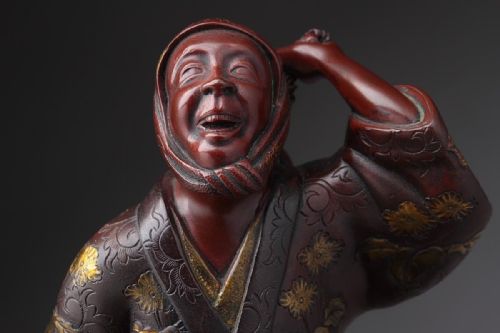 JAPANESE MEIJI LATE 19THC BRONZE PARCELGILT KANAYAMABUSHI GOURD DANCER KATSUJUN - ADDITIONAL PHOTO 12