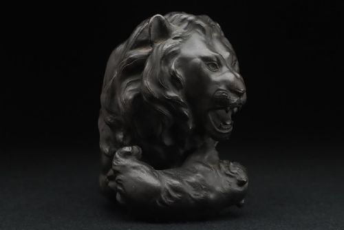 exquisite japanese meiji early 20thc bronze lion sculpture kaysuyama - CATEGORY: ANTIQUE SCULPTURES - DATED 1910