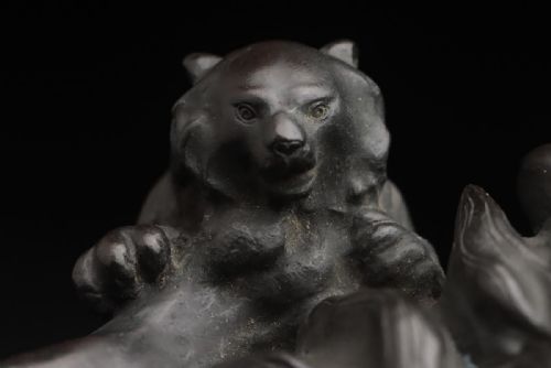 EXQUISITE JAPANESE MEIJI EARLY 20THC BRONZE LION SCULPTURE KAYSUYAMA - ADDITIONAL PHOTO 3