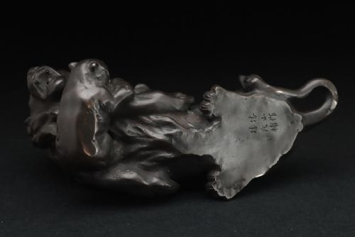 EXQUISITE JAPANESE MEIJI EARLY 20THC BRONZE LION SCULPTURE KAYSUYAMA - ADDITIONAL PHOTO 8