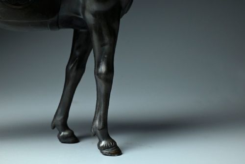 SUPERB JAPANESE MEIJI LATE 19THC BRONZE OKIMONO OF SHOGUNS HORSE MARUKI COMPANY - ADDITIONAL PHOTO 8