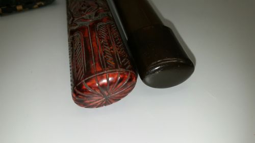 LOVELY JAPANESE MEIJI 19THC SMOKING ENSEMBLE OF SILK TOBACCO POUCH PIPECASE OJIME - ADDITIONAL PHOTO 9