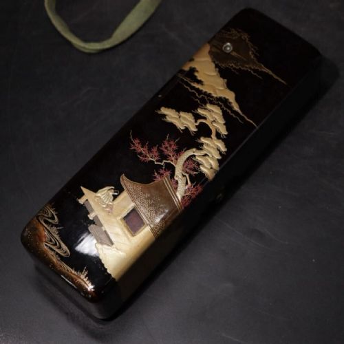BEAUTIFUL JAPANESE ANTIQUE EARLY 20THC LACQUER LETTER BOX FUBAKO