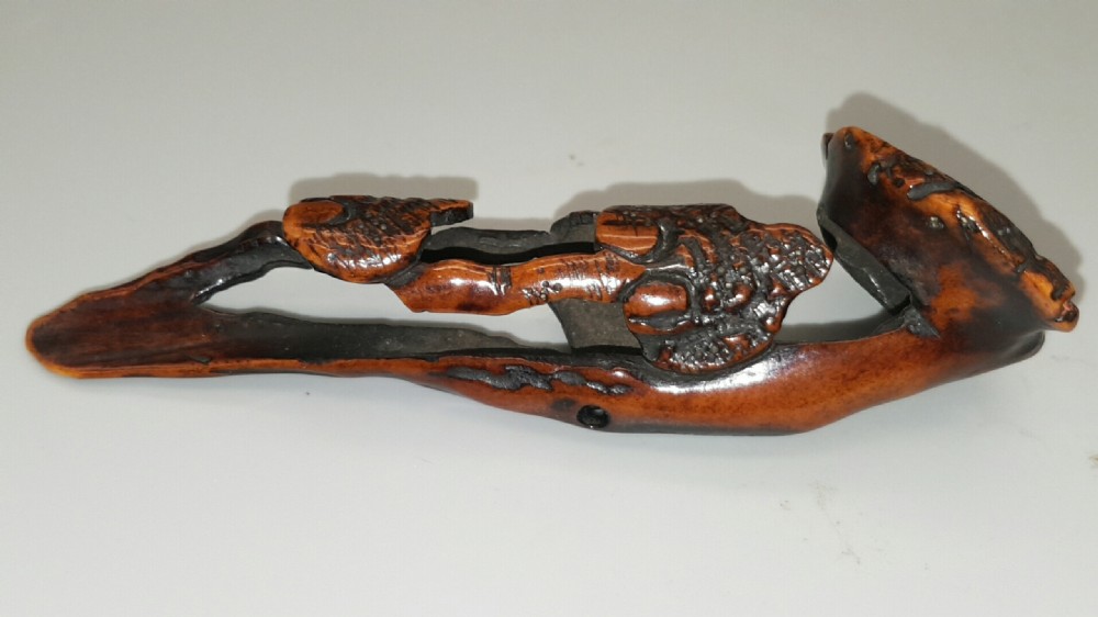 Unusual Japanese Stag Antler Sashi Netsuke Depicting Fungus View III