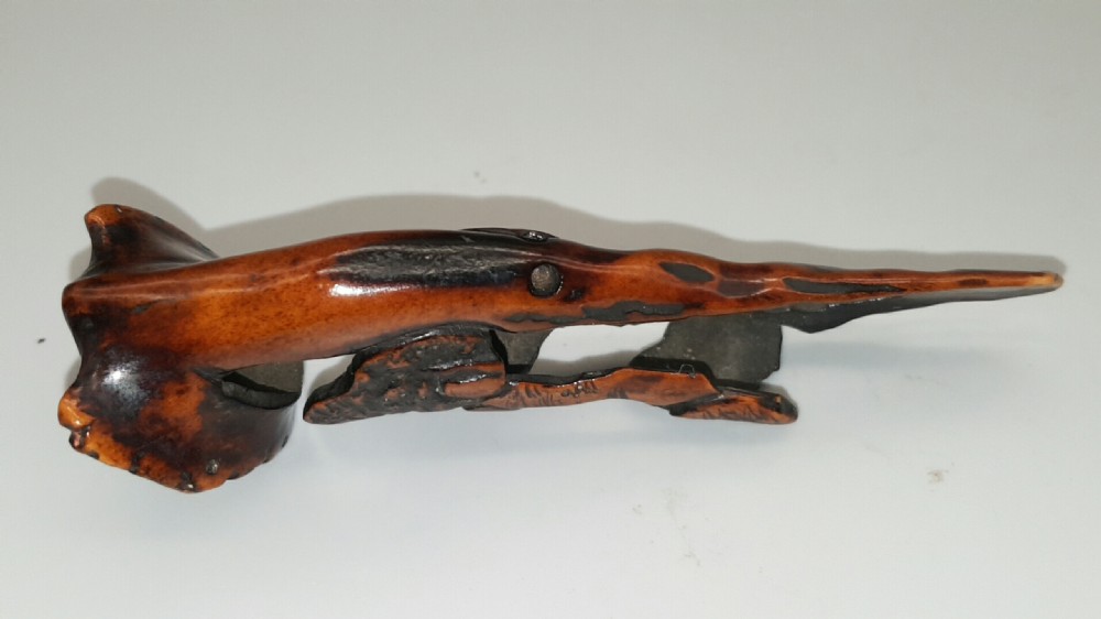 Unusual Japanese Stag Antler Sashi Netsuke Depicting Fungus View V