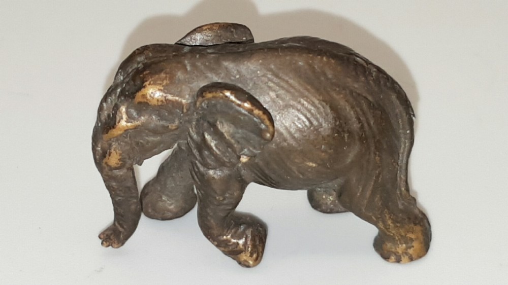 Japanese Meiji Miniature Bronze Elephant 