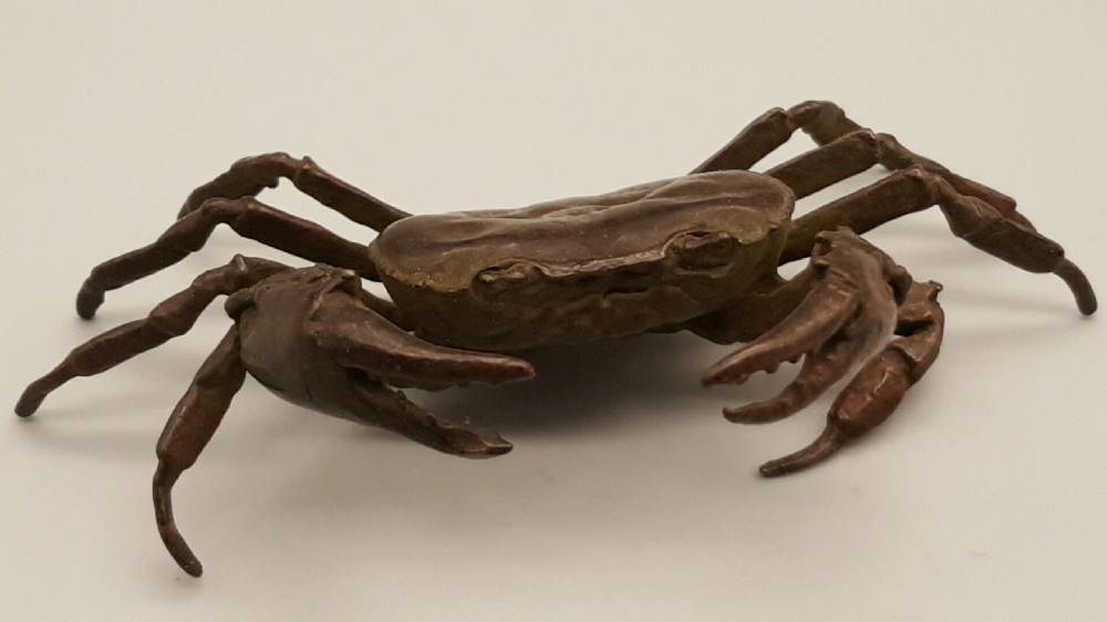 Vintage Japanese Bronze Crab Sculpture