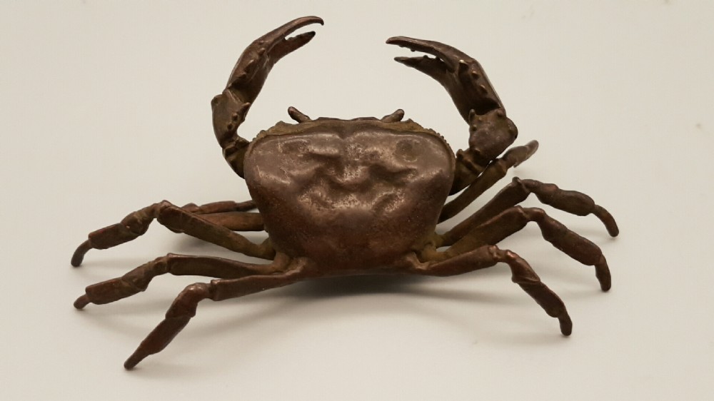 Vintage Japanese Bronze Crab Sculpture View II