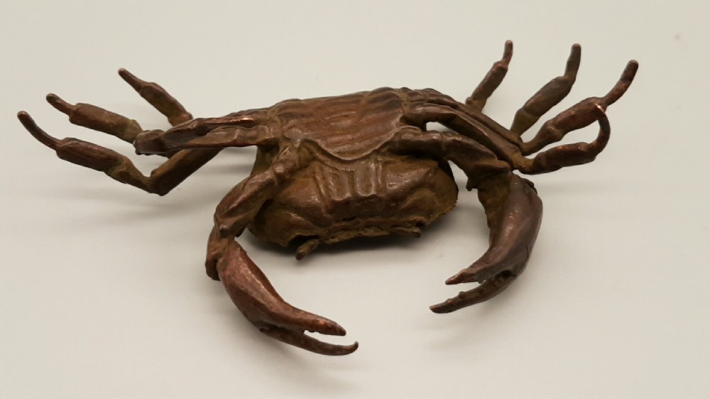 Vintage Japanese Bronze Crab Sculpture View V