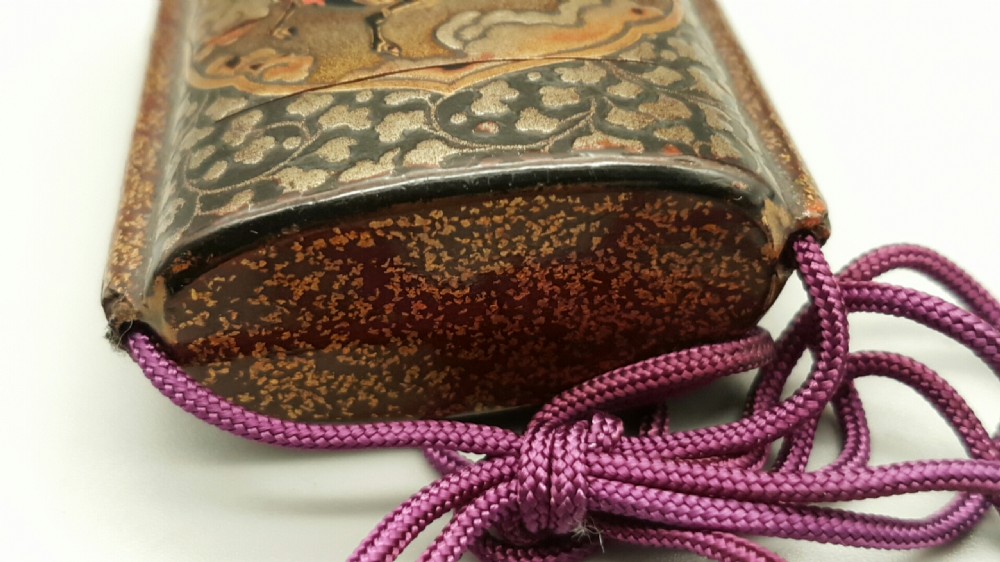 Excellent Antique (Edo period) Japanese Four-Case Lacquer Inro Depicting Kirin View VIII