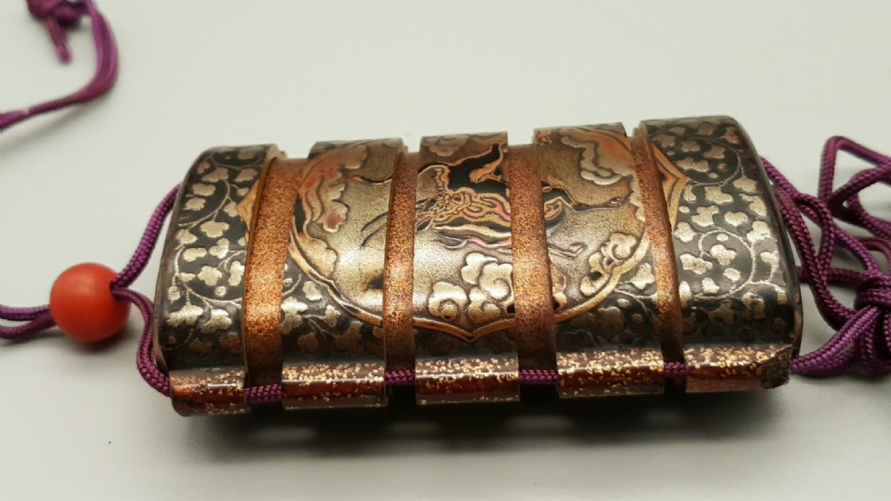 Excellent Antique (Edo period) Japanese Four-Case Lacquer Inro Depicting Kirin View IX