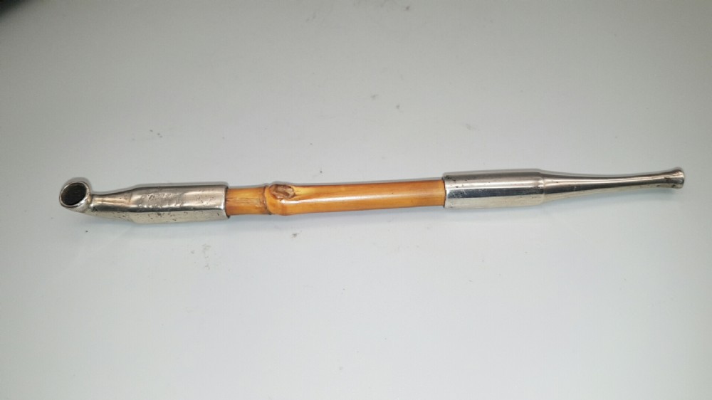 Japanese Meiji (19thC) Smoking Ensemble of Tobacco Pouch, Pipe and Pipecase View XI