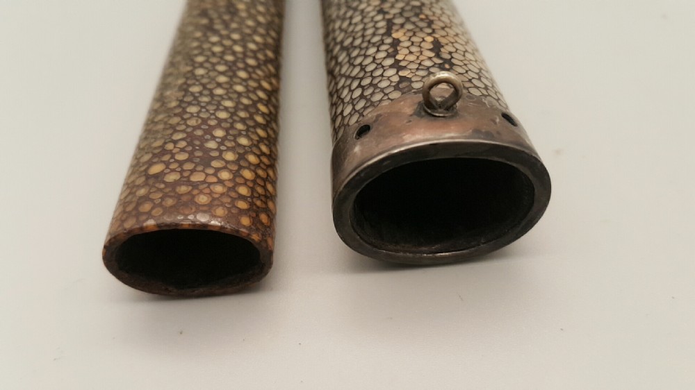 Rare Japanese Meiji (19thC) Shagreen Pipecase View VI