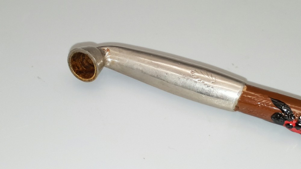 Japanese Meiji Silver and Bamboo Pipe with Ladybird Decoration View VI