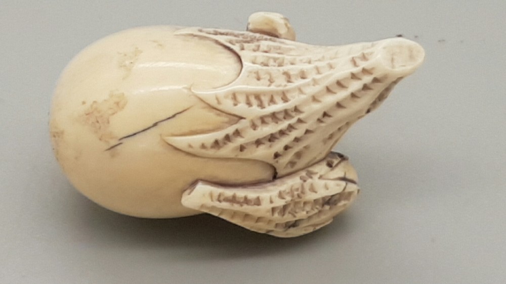 Japanese Meiji Ivory Netsuke of Gourds  View II
