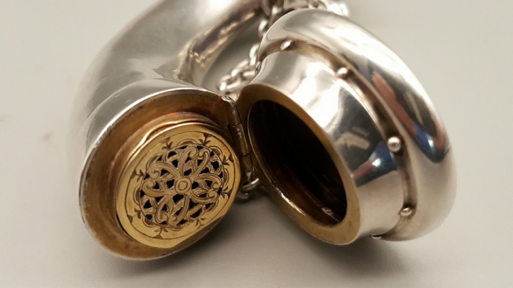  Rare Antique Samson Mordan Sterling Silver Combination Vinaigrette & Perfume Bottle  View III