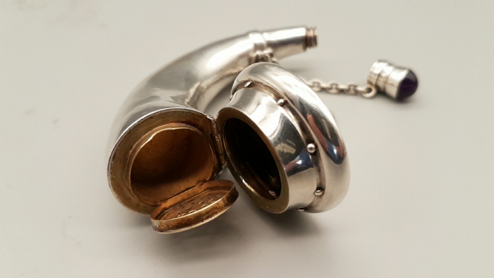  Rare Antique Samson Mordan Sterling Silver Combination Vinaigrette & Perfume Bottle  View IV