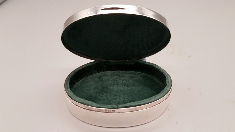Superb Silver & Shagreen Trinket Box, Hallmarked Birmingham 1912 View III