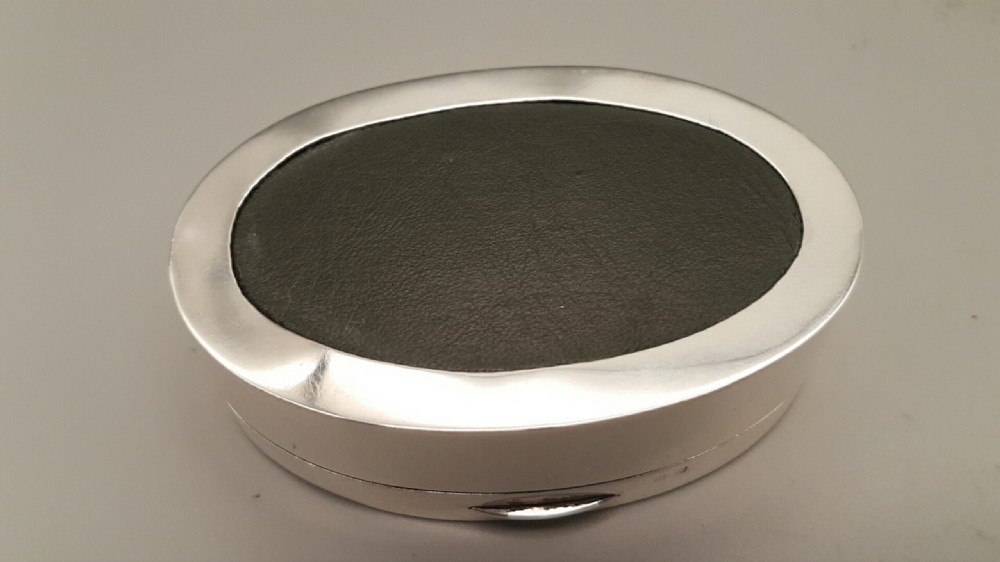 Superb Silver & Shagreen Trinket Box, Hallmarked Birmingham 1912 View IV