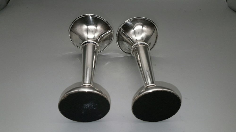 Delightful Pair of Vintage Sterling Silver Trumpet  Bud Vases by J. Gloster Ltd, Birmingham 1970
 View VII