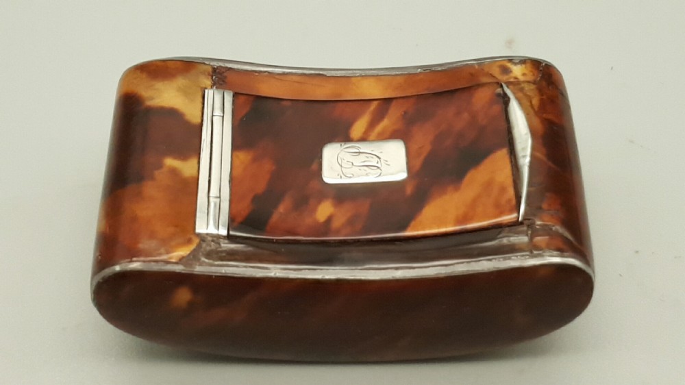 Lovely Victorian Tortoiseshell and Silver Snuff Box. View II