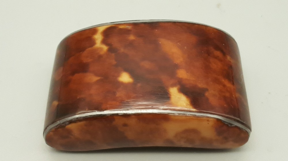 Lovely Victorian Tortoiseshell and Silver Snuff Box. View III