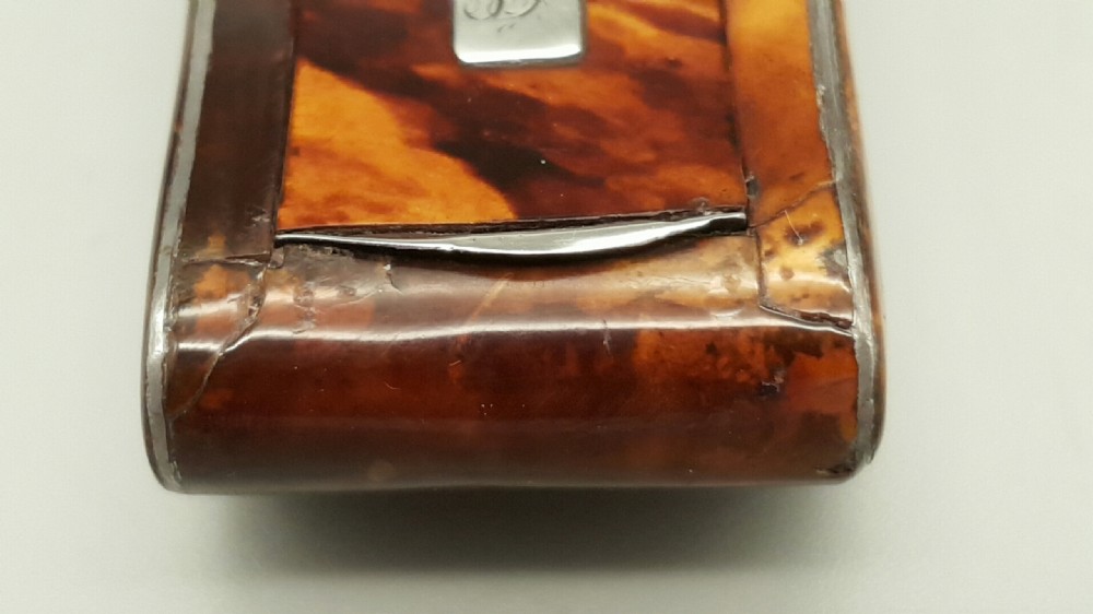 Lovely Victorian Tortoiseshell and Silver Snuff Box. View VI