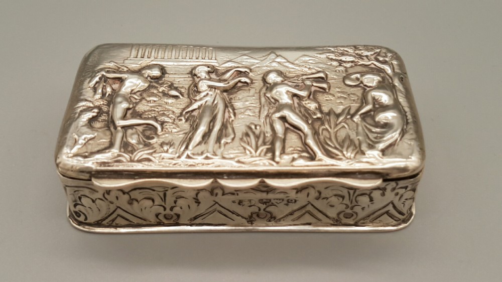 VICTORIAN STERLING SILVER SNUFF BOX, GEORGE NATHAN & RIDLEY HAYES, HALLMARKED CHESTER 1899
