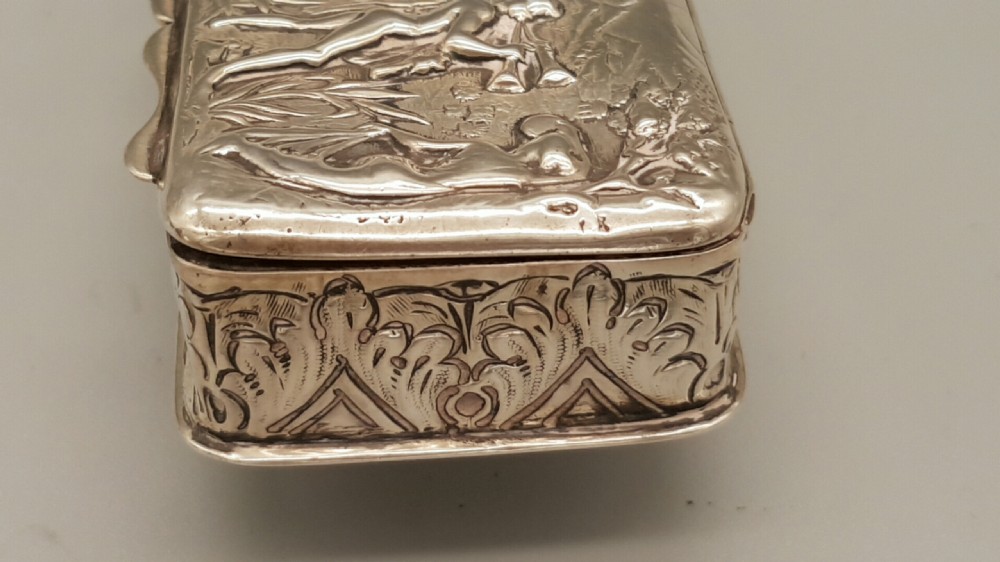 VICTORIAN STERLING SILVER SNUFF BOX, GEORGE NATHAN & RIDLEY HAYES, HALLMARKED CHESTER 1899 View IV