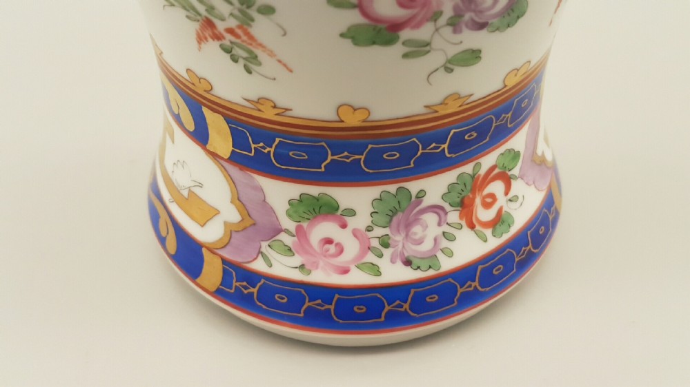 Lovely German Dresden Armorial Porcelain Vase With Cover, C1850, with Howard Family Crest View VI