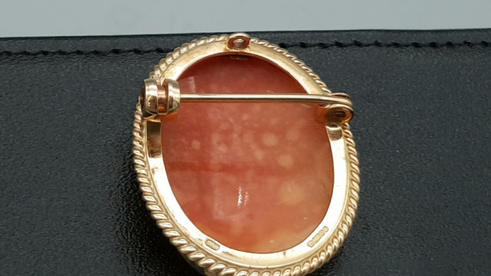 ANTIQUE 9K GOLD CAMEO BROOCH, HALLMARKED 375 (CONTINENTAL) View II