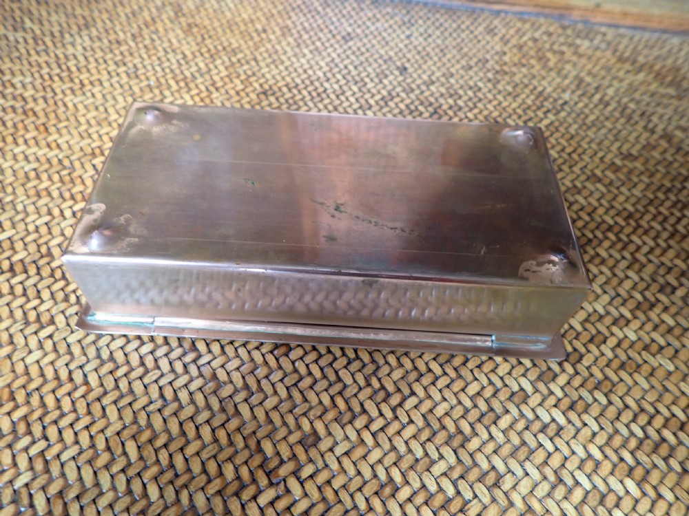 LOVELY ARTS & CRAFTS COPPER AND ENAMEL BOX View III