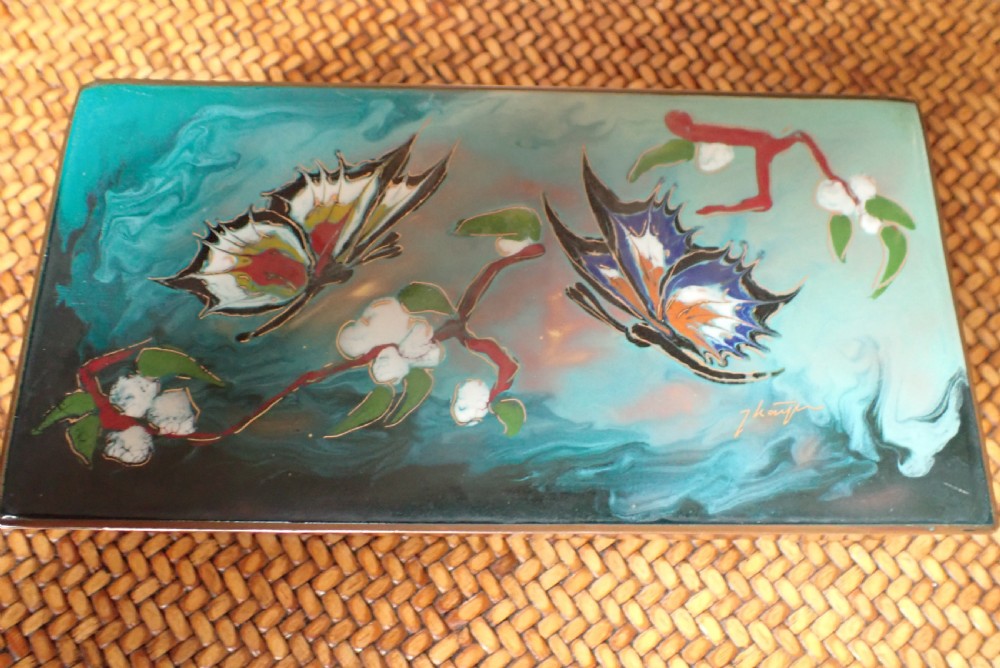 LOVELY ARTS & CRAFTS COPPER AND ENAMEL BOX View IV