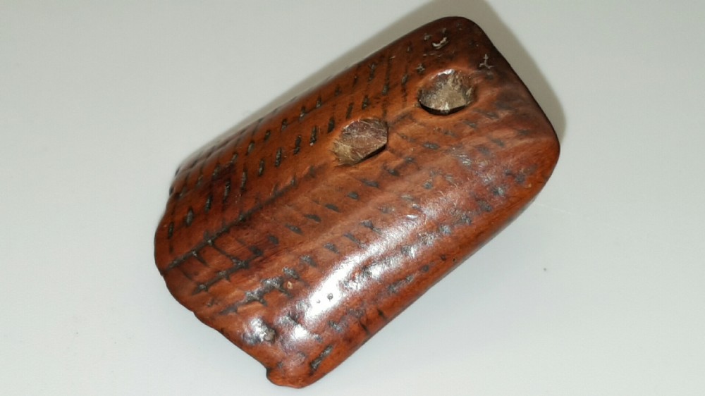 Japanese Meiji (19thC) Boxwood Netsuke of a Rat on a Winnowing Basket of Mushrooms  View VI