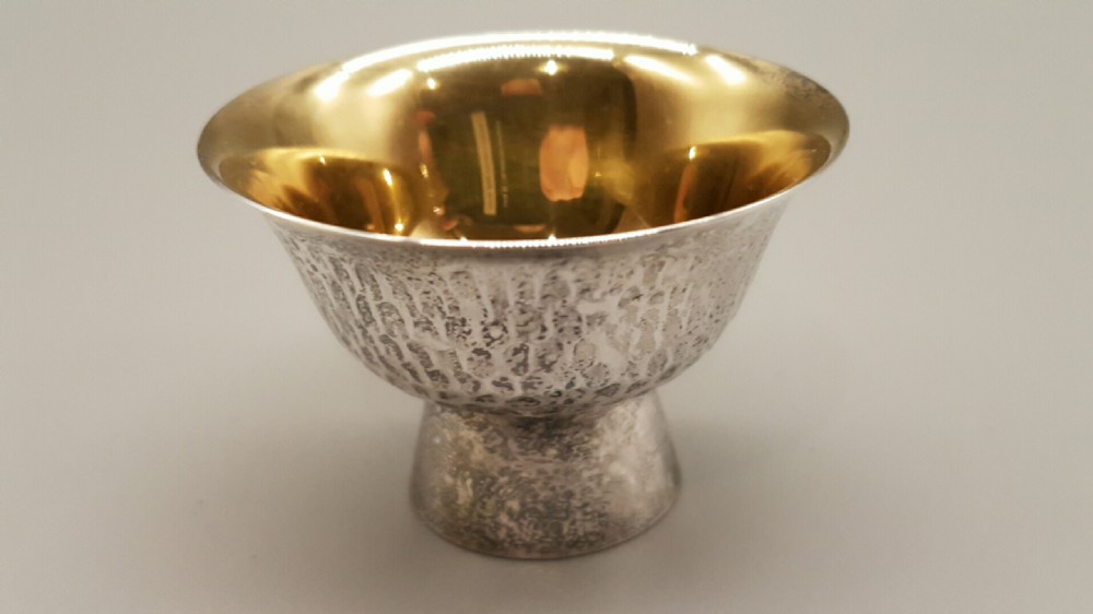 Beautiful Set of Five Antique Japanese Silver Gilt Sake Cups View II