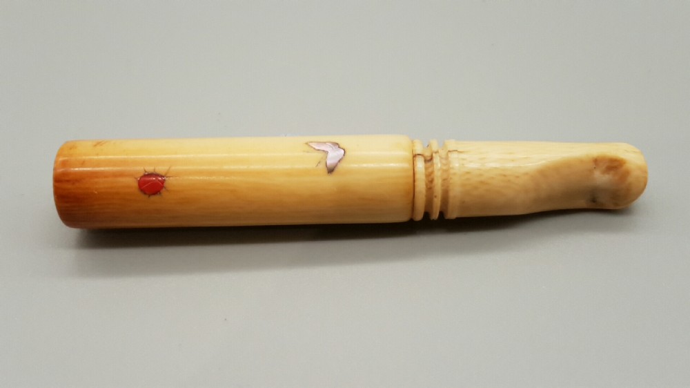 Rare Japanese Meiji Ivory Shibayama Cigarette Holder View II