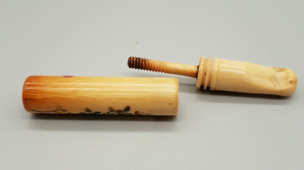 Rare Japanese Meiji Ivory Shibayama Cigarette Holder View V