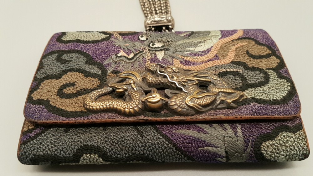 Japanese Meiji Tobacco Smoking Set with Dragon Decoration
