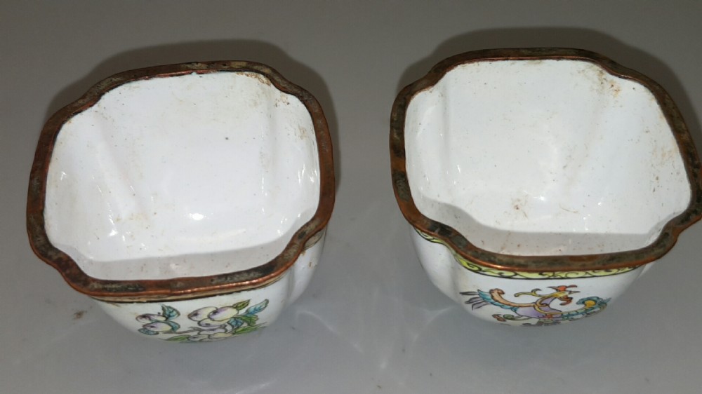 Charming Pair of Chinese Qianlong Canton Enamel Wine Cups  View V