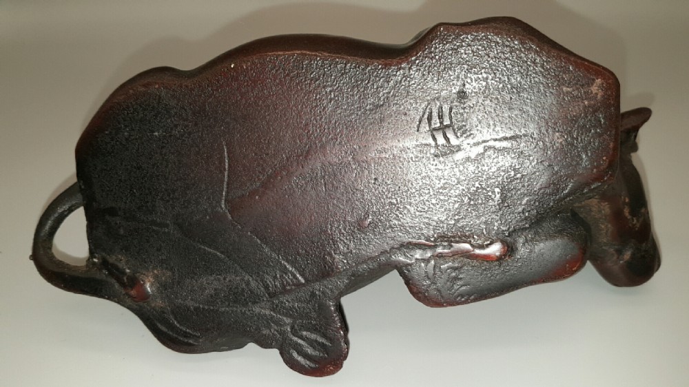 Lovely Japanese Meiji Bronze of a Reclining Cow View IV