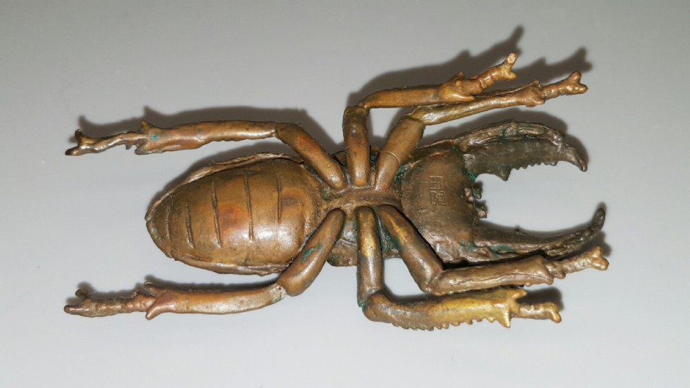 Superb Japanese Meiji Miniature Bronze of a Stag Beetle View V